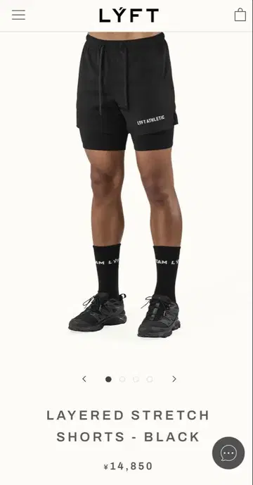 LYFT 레이어드 STRETCH SHORTS - BLACK