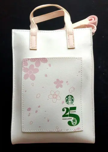 [새상품] Starbucks 25주년 기념 벚꽃무늬 가방