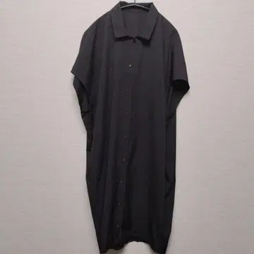 안티카 패턴 톱 셔츠 롱 원피스 블랙