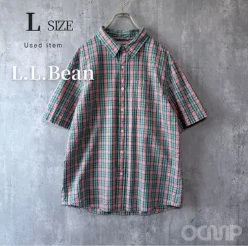 L.L.Bean 엘엘빈 축구 원단 반팔 체크 셔츠 남성용 L