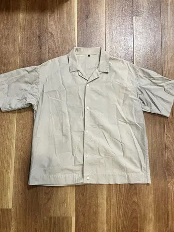[ MUJI ] 오픈 카라 셔츠 남성용 L~XL 반팔 셔츠