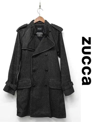 K411/zucca 트렌치코트 P코트 트위드 M 그레이