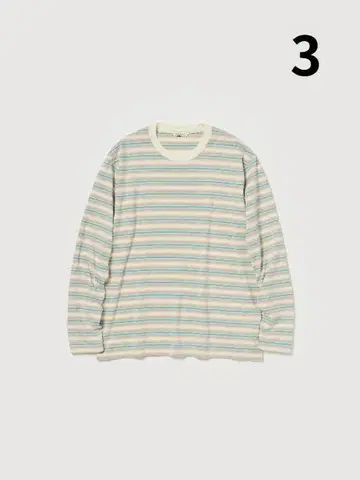 AURALEE 그라데이션 스트라이프 저지 L/S 티셔츠 3