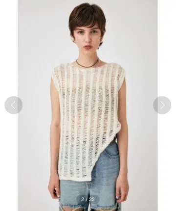 MOUSSY 마우지 TAPE YARN KNIT 탱크탑