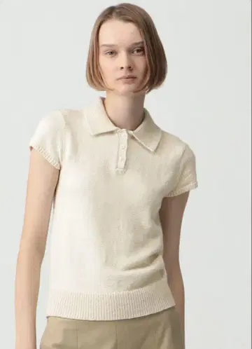이론 웨이브 부클 캡 소매 폴로 셔츠