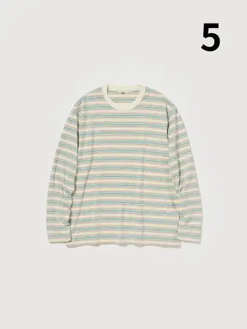 AURALEE 그라데이션 스트라이프 저지 L/S 티셔츠 5