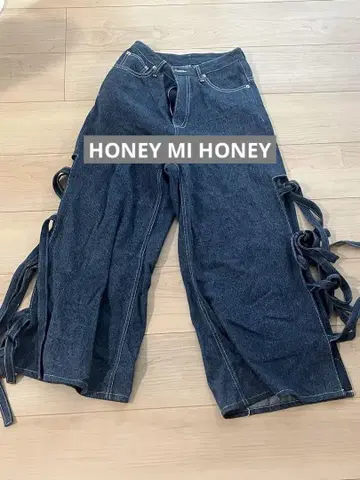HONEY MI HONEY (허니미허니) 사이드 리본 데님 팬츠