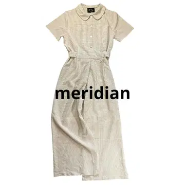 meridian 둥근 카라 깅엄 체크 올인원 허리밴딩 축구지