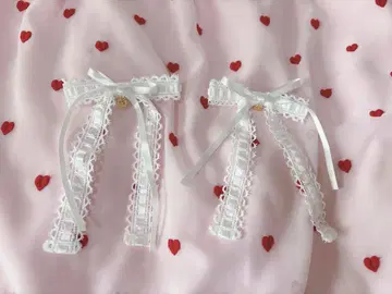 baby 사다리 레이스 리본 클립 화이트