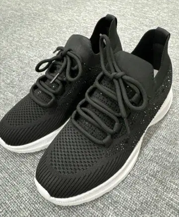 레레레 씨 Mal. 블랙 스니커즈 메쉬 반짝이 23cm
