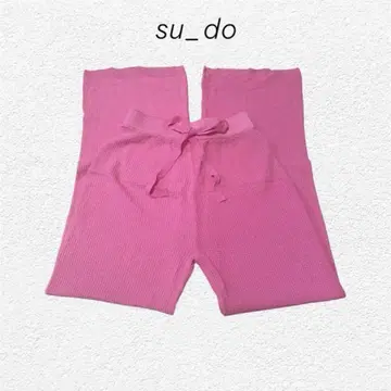 su_do 핑크 리브 짜임 팬츠