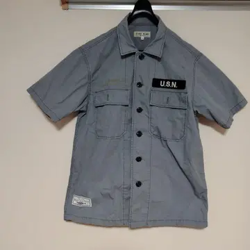 AVIREX TYPE BLUE 반팔 셔츠 L 블루 U.S.N.