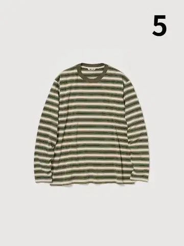 AURALEE GRADIENT STRIPE JERSEY TEE 5 브라운