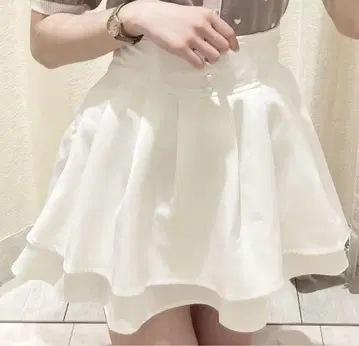 evelyn 더블 플레어 스커트 화이트