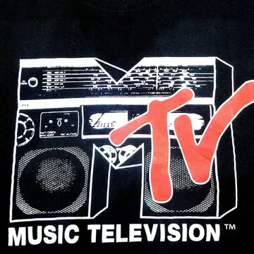 MTV 라디오 카세트 T셔츠 검정