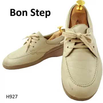 특가 Bon Step 컴포트 슈즈 가죽 스니커즈 베이지 23 EEE