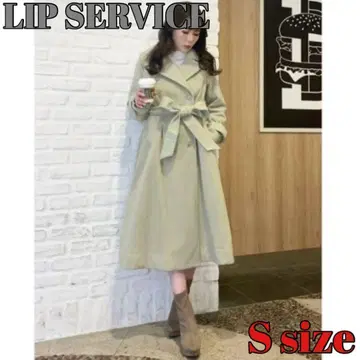 LIP SERVICE 플레어 코트 그린 녹색 리본 원피스 봄 코트