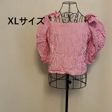 여성용/상의/반팔/여름/빨강/흰색/레드/화이트/스트라이프/리본