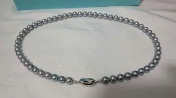 진주 목걸이 약 45cm 실버 장식