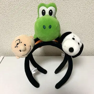 요시 스누피 찰리 브라운 머리띠 세트
