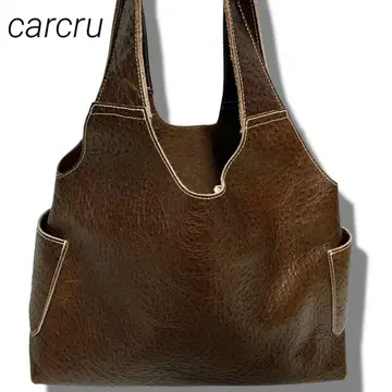 희귀  carcru 칼크루 토트백 일본제  브라운  자른 끝