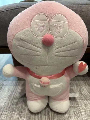 도라에몽 인형 하트 핑크 약 30cm