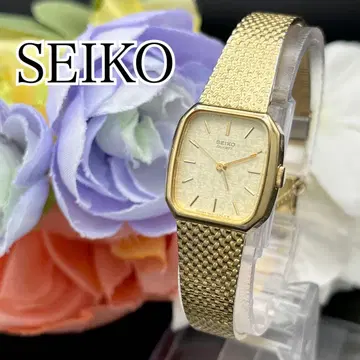 작동 손목시계 SEIKO 세이코 골드 스퀘어 여성용 I56