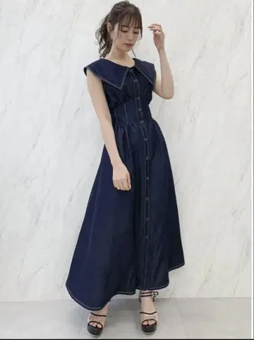 dazzlin 빅 컬러 레이스업 노스리 원피스