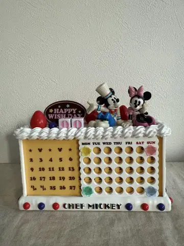 CHEF MICKEY 케이크 모양 달력 저금통 HAPPY WISH DAY