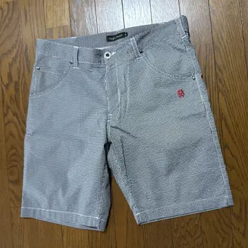 거친; 부풀어오른 체크 무늬 반바지 L 사이즈