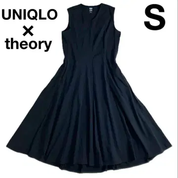 UNIQLO x Theory 울트라 스트레치 플레어 롱 원피스 S 블랙