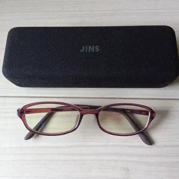 JINS 안경 케이스 (청소용 천 포함)