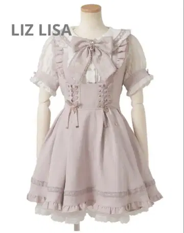 LIZ LISA 하트 칼라 플리츠 프릴 원피스