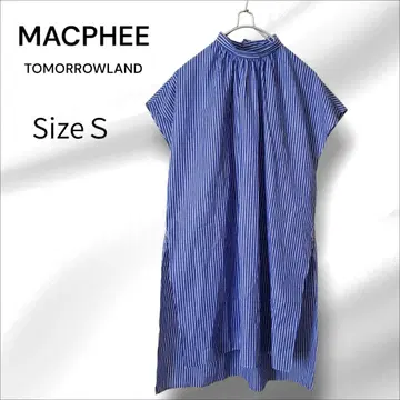 미품 MACPHEE 맥아피 스트라이프 프랑스 소매 롱 셔츠 S