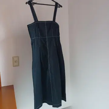 블랙 데님 드레스