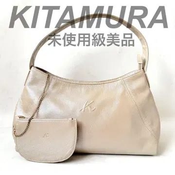 미사용급 키타무라 KITAMURA 원숄더 백 포치 포함 시보 가죽