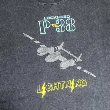 1990년대 미국 록히드 P-38 라이트닝 티셔츠 XL