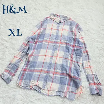 [에이치앤엠] 빅 사이즈 체크 무늬 블라우스 셔츠 XL 오피스