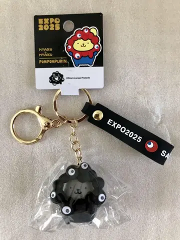 만박 회장 한정 산리오 입체 마스코트 키링 폼폼푸딩 블랙