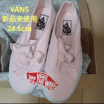 VANS 핑크 슬립온 슈즈 스니커즈 리본 24.5cm 미사용 새상품
