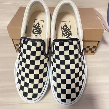 VANS 체크보드 슬리퍼 22.5cm