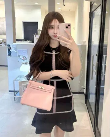 Lumignon 루미뇽 love check summer knit op