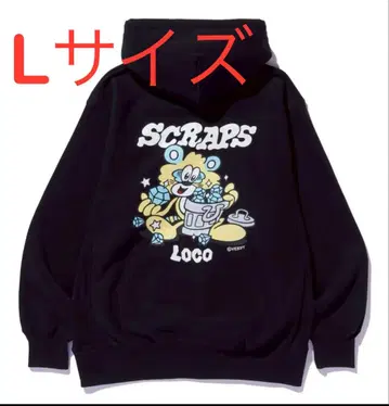 서명 L 사이즈 VERDY Loco Scraps 후드티 블랙