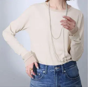 새상품급 슬로브 이에나 레이어드 슬리브 롱 TEE 베이지