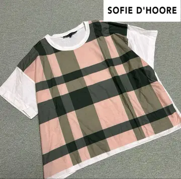 미품 SOFIE D'HOORE 빅 체크 티셔츠
