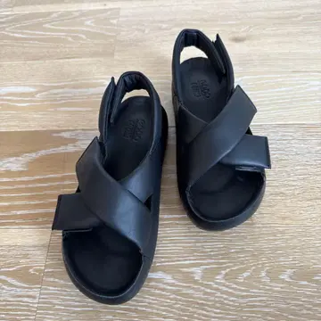 ECCO 에코 가죽 크로스 통굽 샌들 코즈모PF 38(24.0cm)