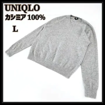 UNIQLO 유니클로 캐시미어 100% 니트 스웨터 긴팔 그레이