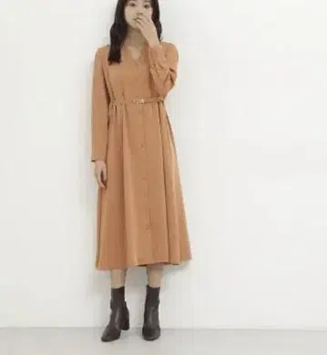 NATURAL BEAUTY BASIC 드레이프 플레어 원피스
