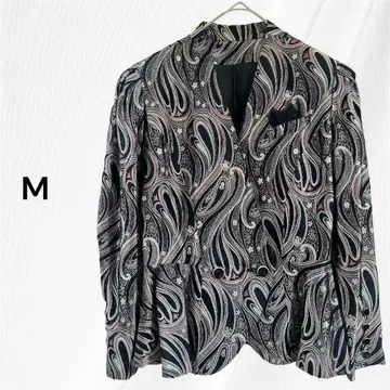 전체 패턴 블랙 테일러드 재킷 M 봄/여름 여성용 재킷 일본제