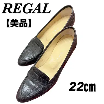 [새상품급] REGAL 리갈 악어 엠보싱 코인 로퍼 펌프스 22cm